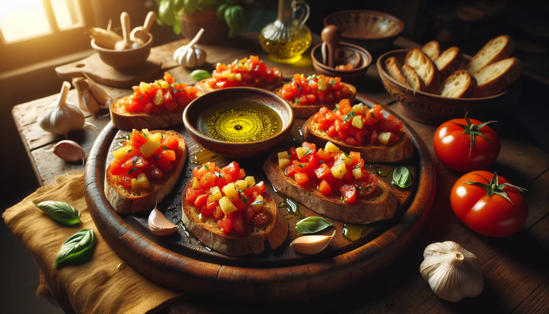 Experience a classic Italian dish renewed: the ginger-tomato bruschetta delight