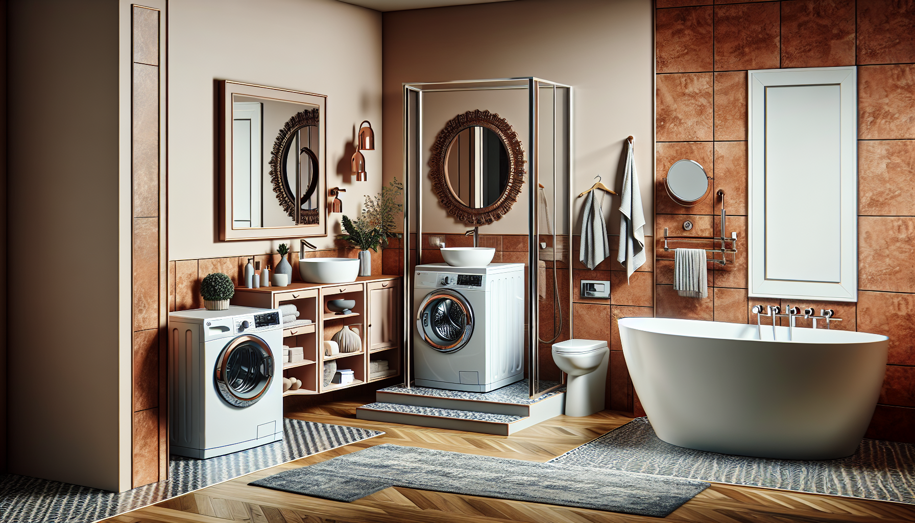 Hide your washer and dryer in the bathroom with style and functionality