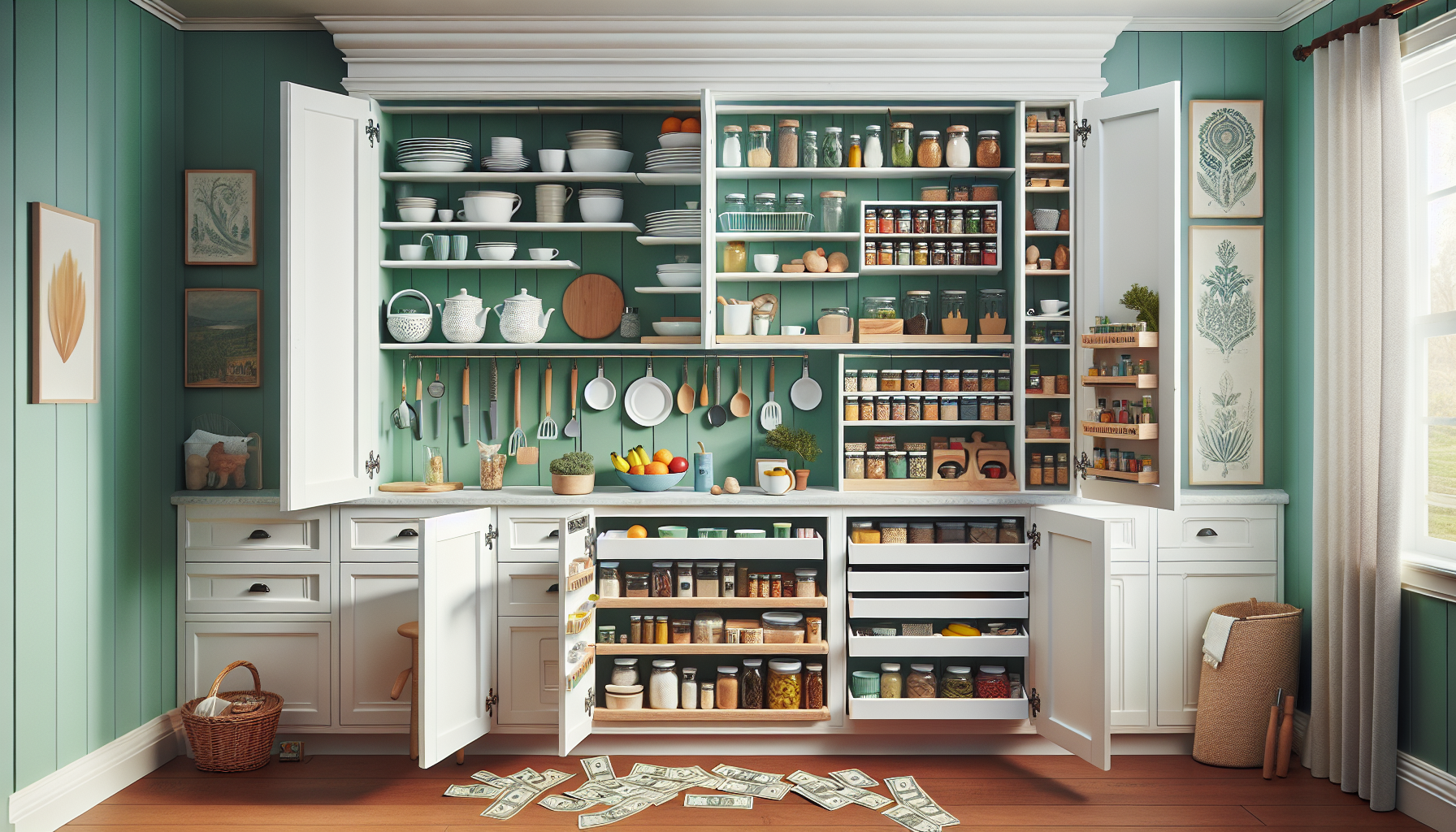 Inexpensive kitchen update: DIY cabinet storage ideas from Dollar Tree