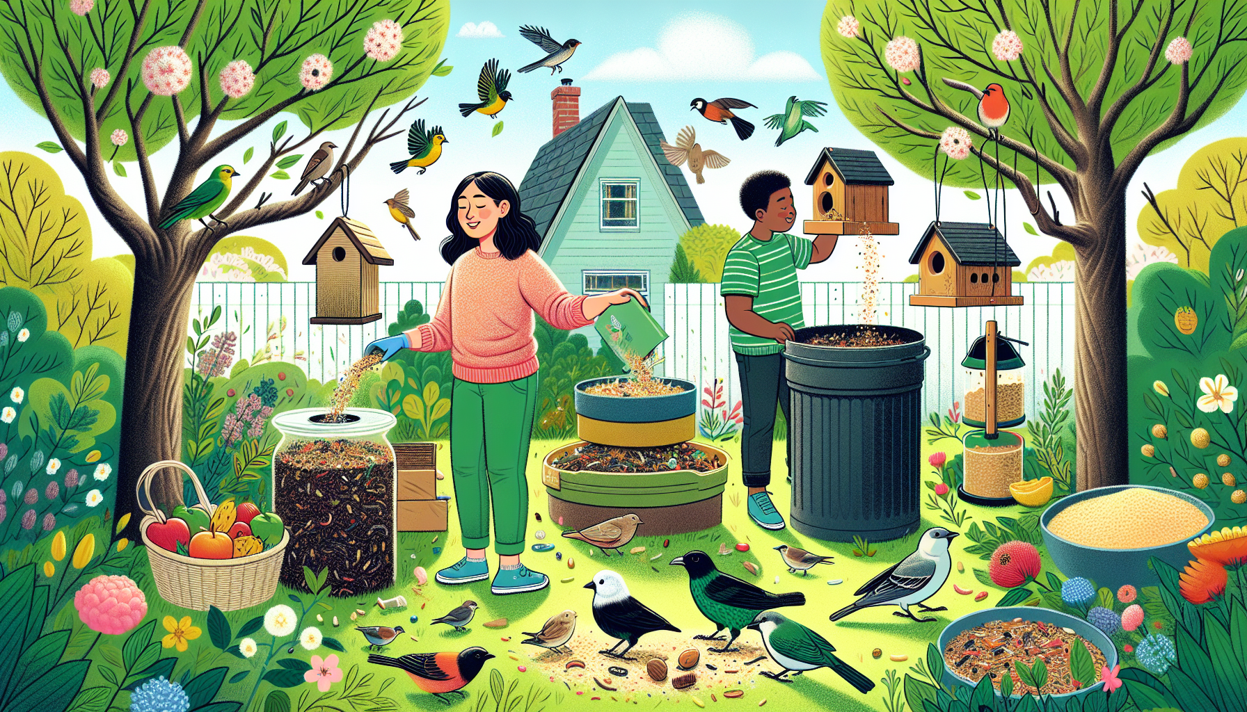 Transforming kitchen scraps into a sustainable backyard haven for birds