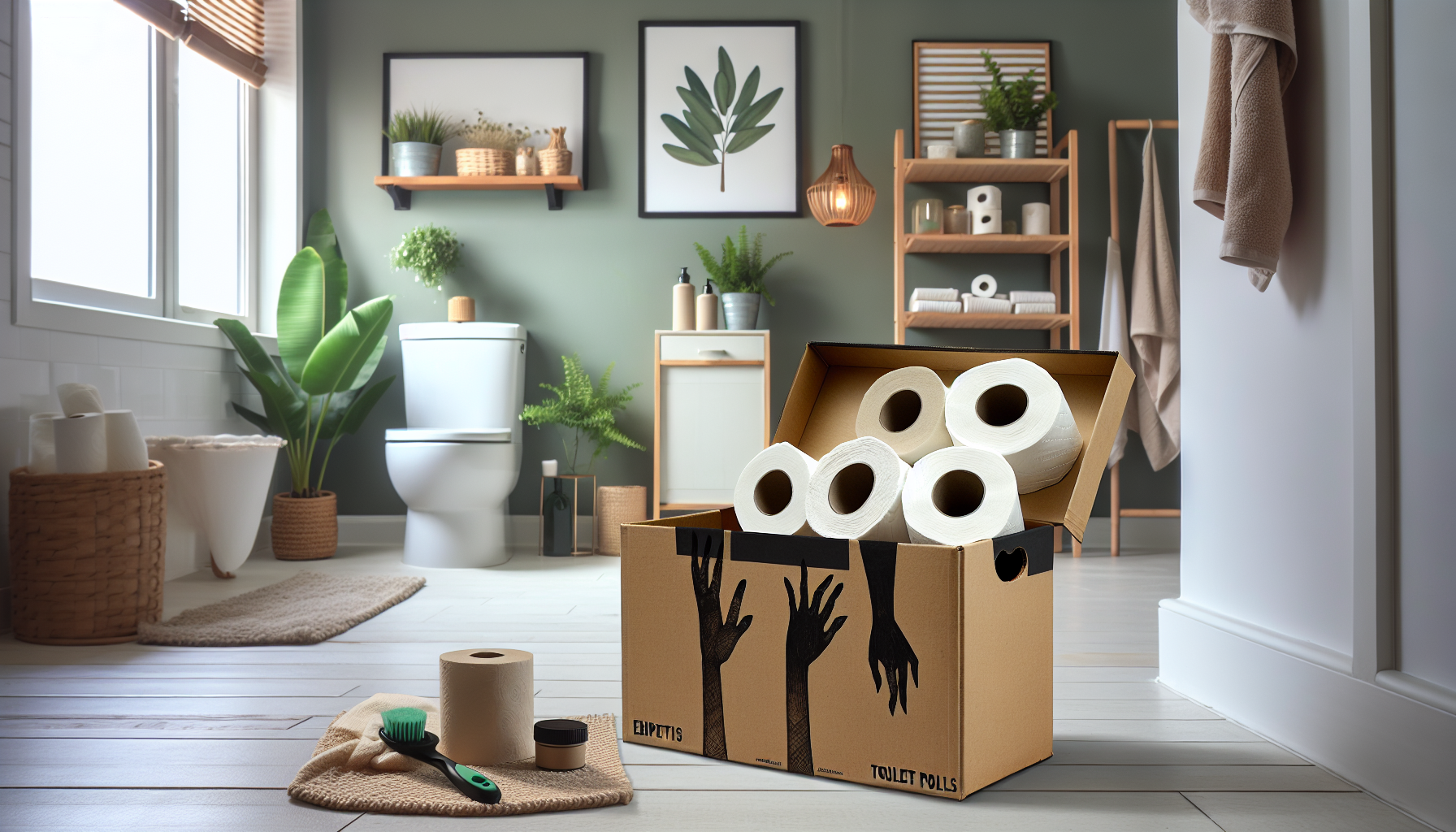Turn a shoebox into a trendy, eco-friendly toilet paper holder
