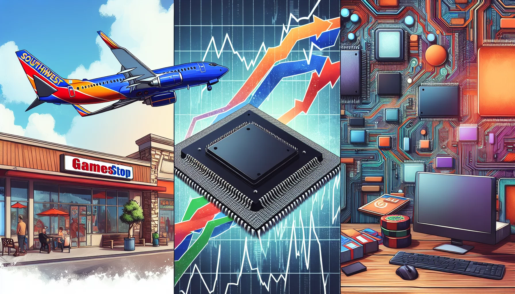 Unraveling stock market dynamics: Spotlight on Southwest Airlines, GameStop, and AMD