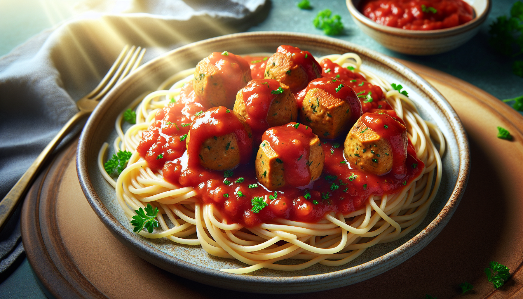 Discover the delight: plant-based tofu meatballs with homemade tomato sauce