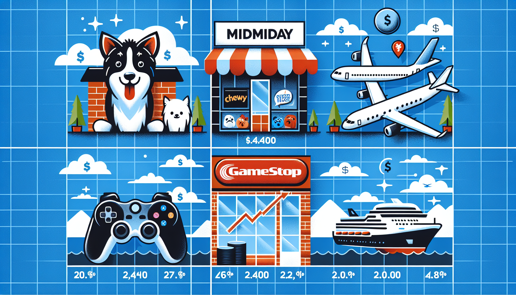 Understanding key midday stock market movements: insights on Chewy, GameStop, Boeing, and Norwegian Cruise Line