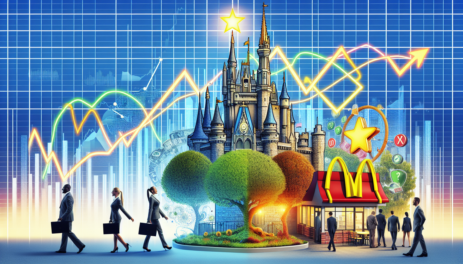 Analyzing market fluctuations: Disney's rise and DexCom, McDonald's midday shifts