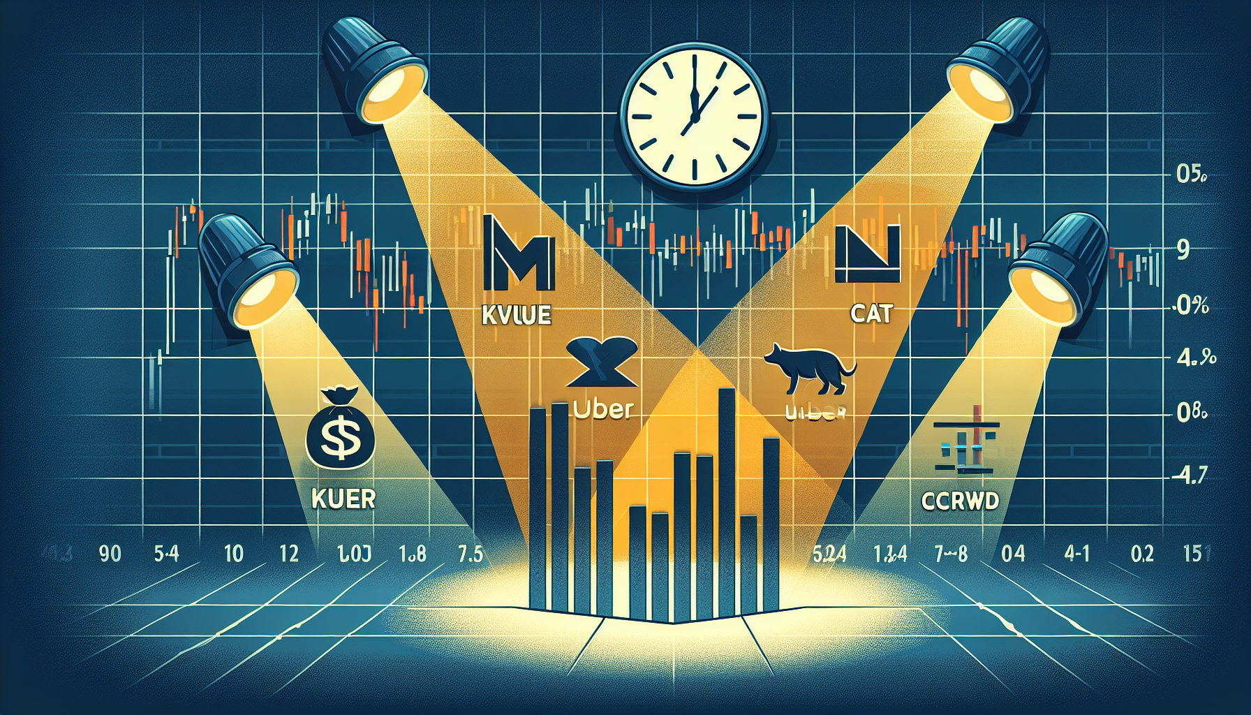 Market movements midday: spotlight on KVUE, CAT, Uber, and CRWD stocks